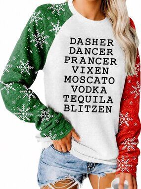 Light Grey Medium Women's Christmas Reindeer Sweatshirt - Cozy Holiday Pullover